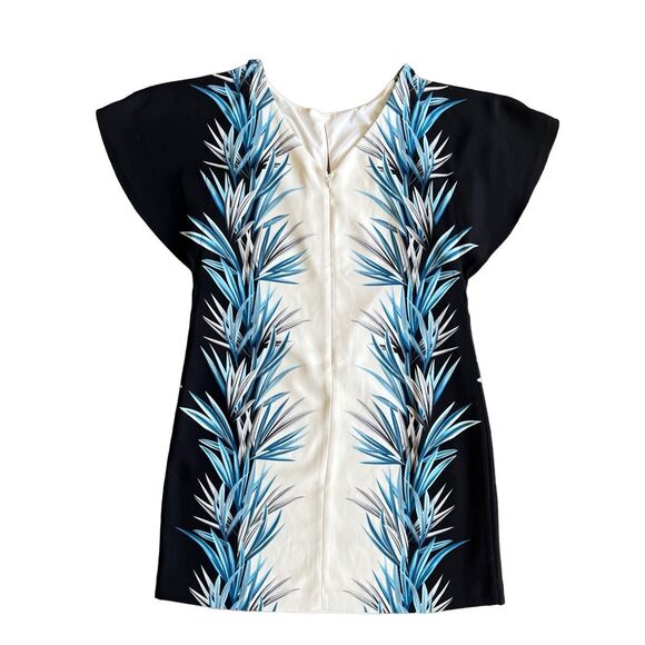 Womens White House Black Market palm print shift cold shoulder dress - Size 8 - Picture 10 of 15